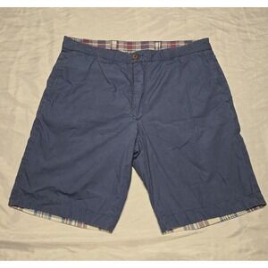 Tailor Vintage Shirts Reversible Blue/Plaid 100% Cotton Mens Size 36 Preppy Golf